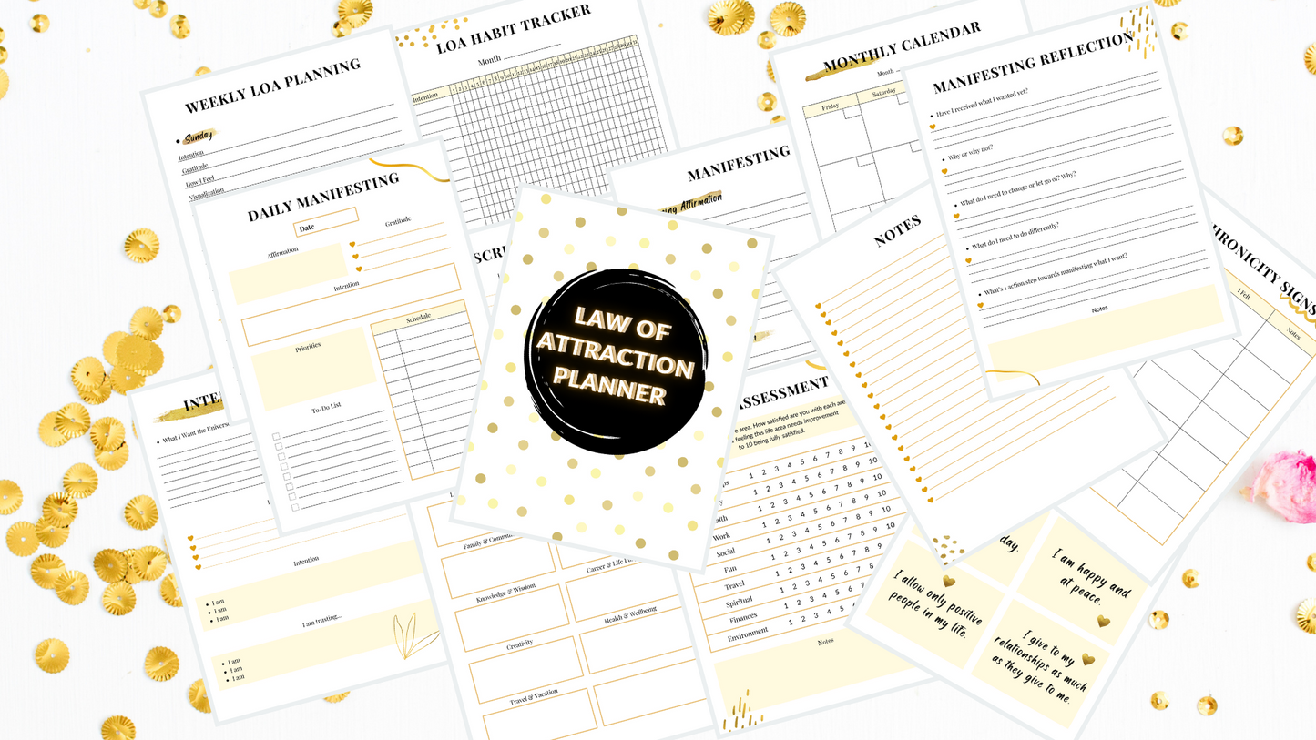 Law of Attraction Planner Printable Downloads
